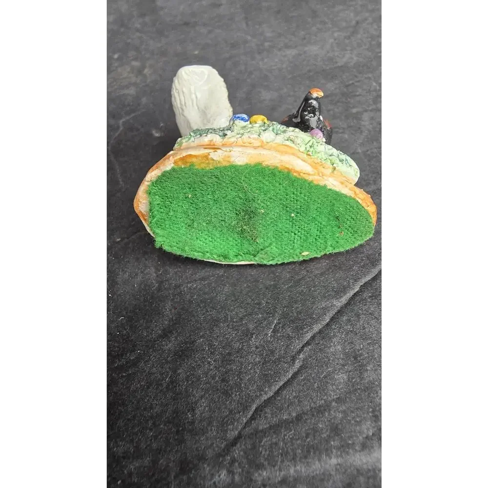 Vintage Basil Matthews Skunk Figurine Signed Hand Painted Ceramic Miniature